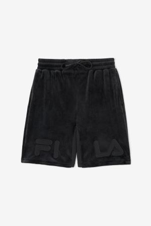 FILA Arc Velour Shorts Black,Mens Clothing | CA.IPMYQN204